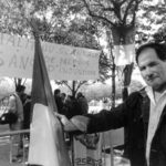 4 octobre 1997. Grève de la faim d'enfants de harkis aux Invalides. © Gérard Vidal - IM'média