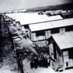 Le camp de Montreuil-Bellay vu du mirador côté Loudun (1944). Photo Jacques Sigot.