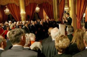 Réception à l'Elysée, le 5 décembre 2007 à 18 h (Service photo Elysée - M. Klein)