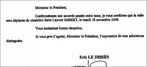 Fax (extrait) adressé le 17 nov 2008 à 18:37, par Eric Le Dissès, maire de Marignane, à Jean-François Collin, président de l'Adimad.