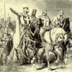 Godefroi de Bouillon, Raymond, comte de Toulouse, Bohémond I et son neveu Tancrède, lors de la première croisade.