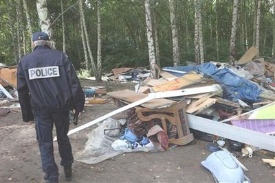 Démantèlement d'un campement rom à Villeneuve d'Ascq. (Luc Moleux)