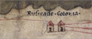 Détail de la Tabula Peutingeriana, copie du XIIIe siècle d'une ancienne carte romaine.