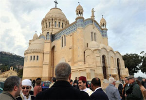 Inauguration de la basilique Notre-Dame d'Afrique, lundi 13 décembre à Alger après plusieurs années de travaux (AFP/FAYEZ NURELDINE).