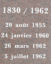 Dates figurant sur la partie gauche de la stèle de Marignane.