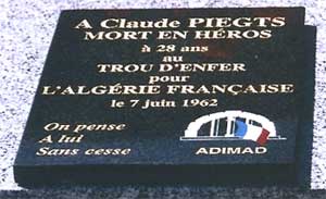 La tombe de Claude Piegts, au cimetière du Touvet (Isère)