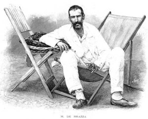 M. de Brazza, d'après une photographie faite par M. Pottier la veille du départ de l'explorateur pour la Sangha (L'Illustration du 23 Février 1895)