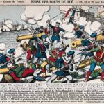 Prise des forts de Huê, 18, 19 et 20 août 1883 (guerre du Tonkin). Imagerie Pellerin, Épinal, fin du XIXe siècle. (Bibliothèque nationale de France, Paris.)