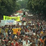 Le 21 août 1996, manifestation à Paris pour la régularisation des sans-papiers. ALAIN NOGUES/CORBIS